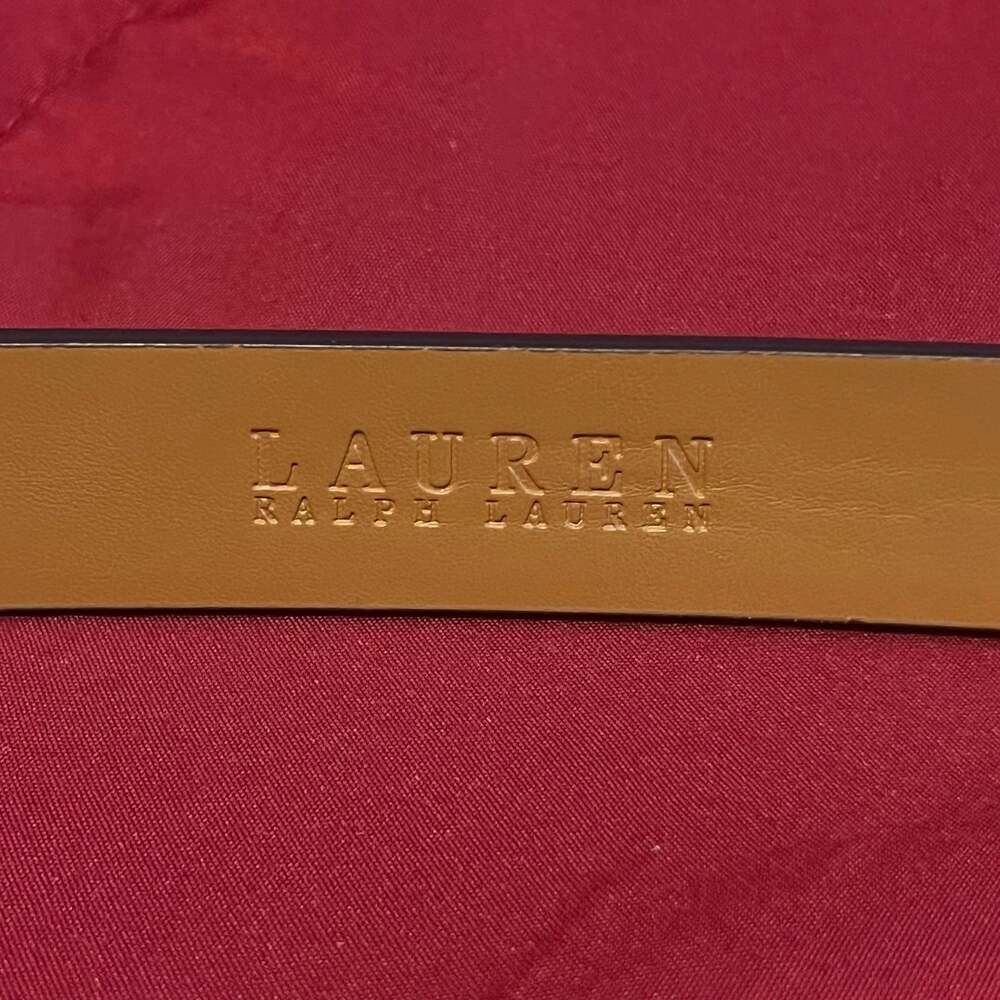 Lauren Ralph Lauren Women's Pebbled Leather Skinny Belt US L/ 37” Navy - Picture 2 of 8